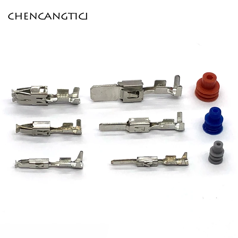 50 Pcs 1.5 3.5 6.3 MM Auto Male Or Female Crimp Wire Terminal Pins And Rubber Seals 964286-1 964274-2 964296-1 926965-1 For VW