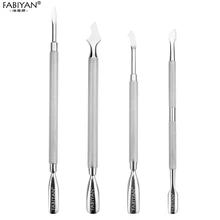 4 стиля двухсторонний дизайн ногтей из нержавеющей стали палец мертвая кожа кутикулы Ложка-толкатель удаления акриловый маникюр педикюр уход инструменты