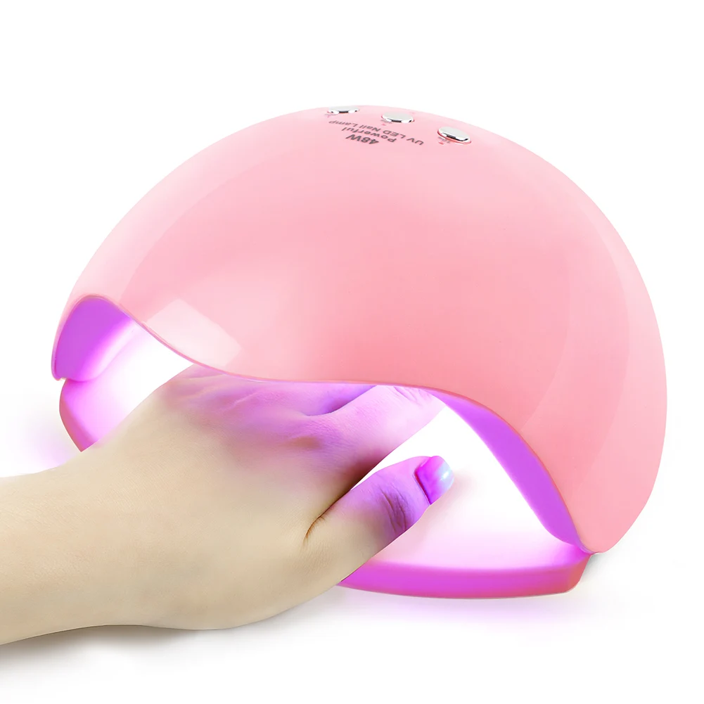 COSCELIA УФ лампа 48 Вт УФ светодиодная лампа для сушки ногтей для всех лампа для сушки гель-лака быстросохнущая Сушилка для ногтей машина для маникюра для ногтей - Цвет: 48W  Pink