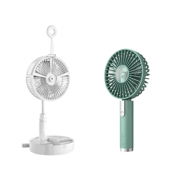 

2 Pcs Upgraded USB Rechargeable Floor Folding Portable Retractable Desktop Mini Fan Desktop Fan