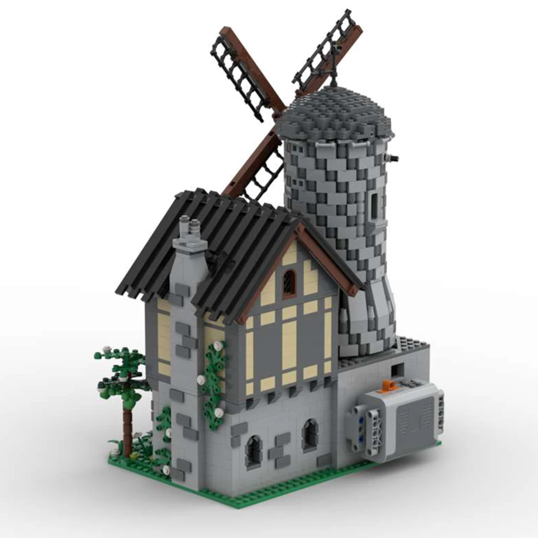 Moc medieval moinho de vento blocos de construção kit moinho de