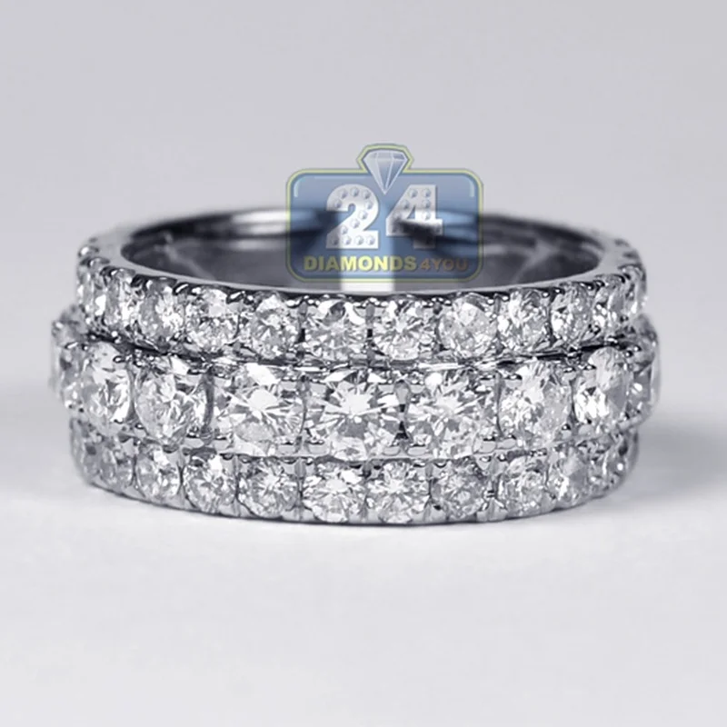 

Luxury Handmade Ring White Gold 5.75 Carat Men's and Women's Engagement Ring Eternity Ring