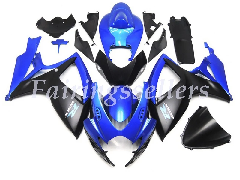 

New ABS Plastic Fairings Kit Fit For Suzuki GSXR600 GSXR750 GSX-R600 R750 K6 2006 2007 Injection Mold black blue