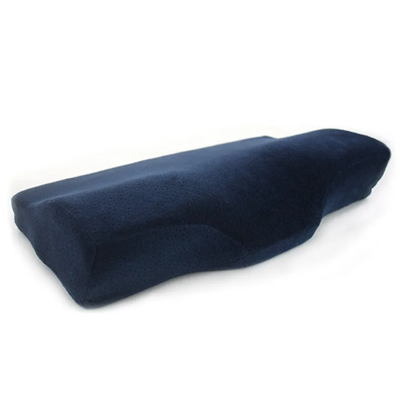 Memory Foam Pillow Bedding Neck Protection Slow Rebound Cervical Pillow Butterfly Shape Relax Cervical Vertebra Memory Pillow - Цвет: Navy-Blue