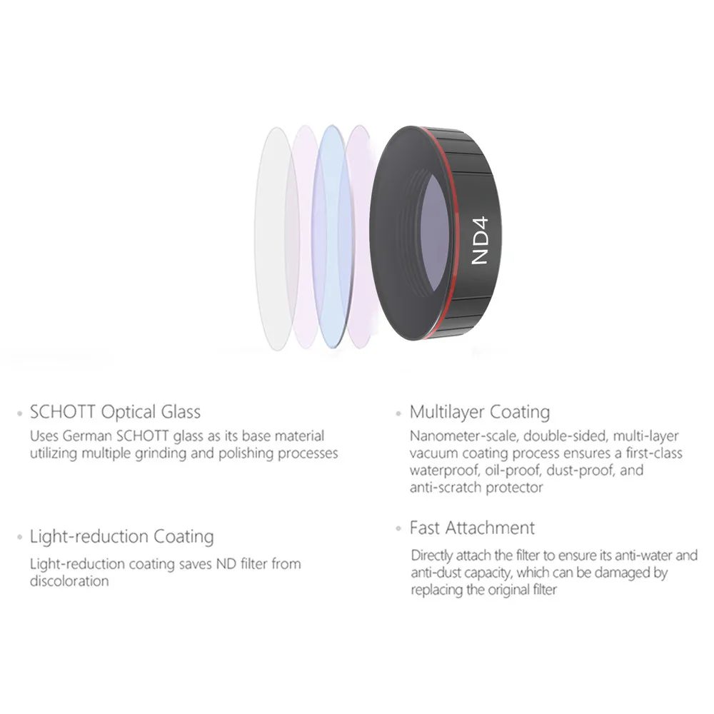 6 шт. УФ CPL ND4 ND8 ND16 ND32 фильтры для объектива камеры для DJI OSMO Экшн-камера OSMO карманный фильтр для камеры Y20
