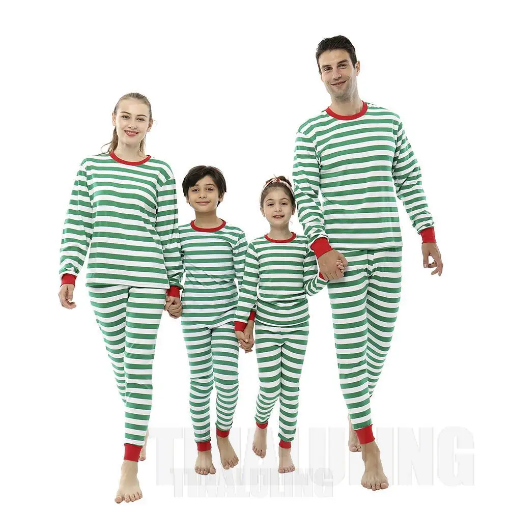 Family Matching Christma Cotton Pajamas Set Boys Girls Soft Parent-child Plaid Family Xmas Sleepwear Mother Daughter Clothing