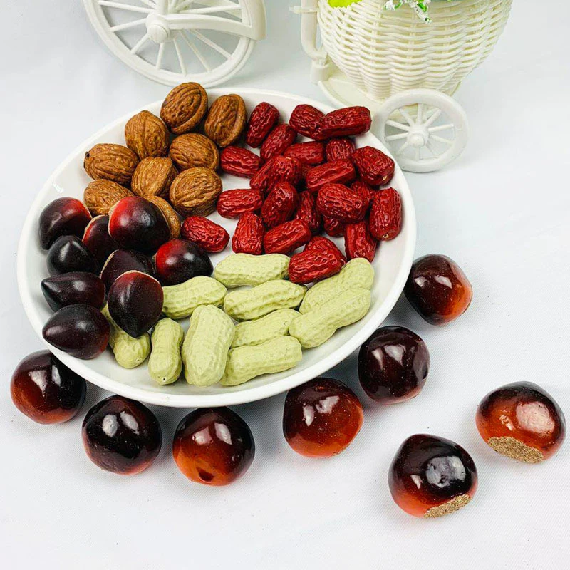 Artificial Nuts Peanuts Red Dates Model Fake Plastic Foam Chestnut