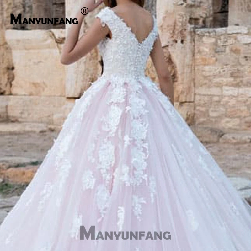 Роскошный вырез лодочкой Vestido De Noiva молния с пуговицами сзади Abiti Da Sposa основной жемчуг вечернее платье с бисером свадебное платье-бохо