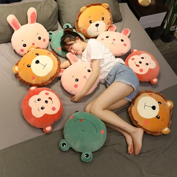 

Cartoon Animal Plush Pillow Soft Stuffed Cushion Plush Rabbit Line Monkey Frog Toy Kid Dolls Nap Pillow Girl Birthday Gift