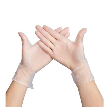 

100 PCS Transparent Disposable PVC Gloves Dishwashing/Kitchen/Medical /Latex/Rubber/Garden Gloves Universal For Home Cleaning