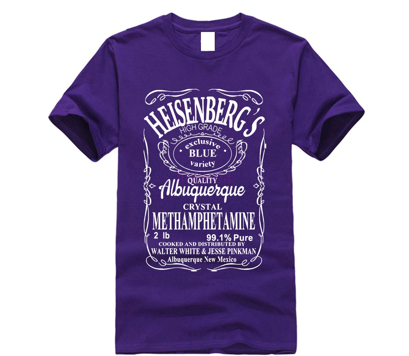 Hermanos T-Shirt Man Breaking Bad T Shirt Men Walter White Cook Tops Heisenberg Men Tops Tees - Color: purple