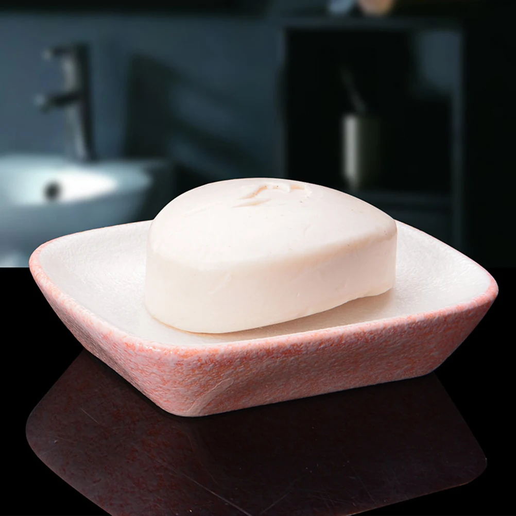1pc Soap Box Ceramic Marble Texture Cute Beautiful Organizer Soap Box Container Soap Holder for Bathroom Kitchen