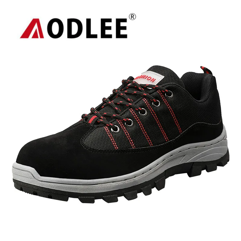 

Safety Shoes For Men Steel Toe Boots Outdoor Puncture Proof Steel Bottom Safety Work Boots Comfortable Industrial Shoes AODLEE