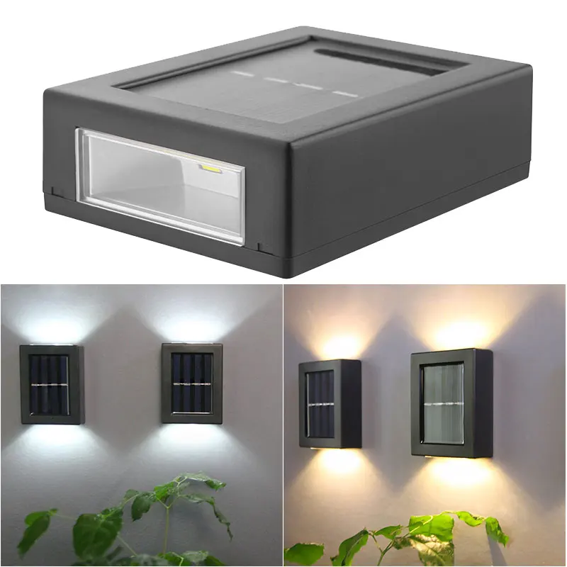 2PC Outdoor Solar Wall Lamp 2LED IP65 Waterproof Light Up Down Garden Decorative Street Lights Lighting | Лампы и освещение