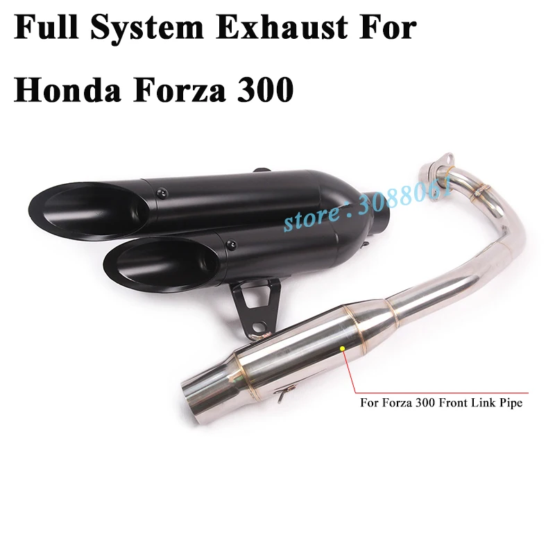 Полная система мотоцикла Akrapovic выхлопная труба для Honda FORZA 300 Модифицированная Передняя Соединительная труба глушитель 2 отверстия слипоны