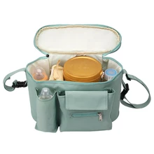 Organizador de bolsas para cochecito de bebé, accesorios de viaje para mamá, botella de leche impermeable, pañal, bolsa colgante para cochecito de bebé