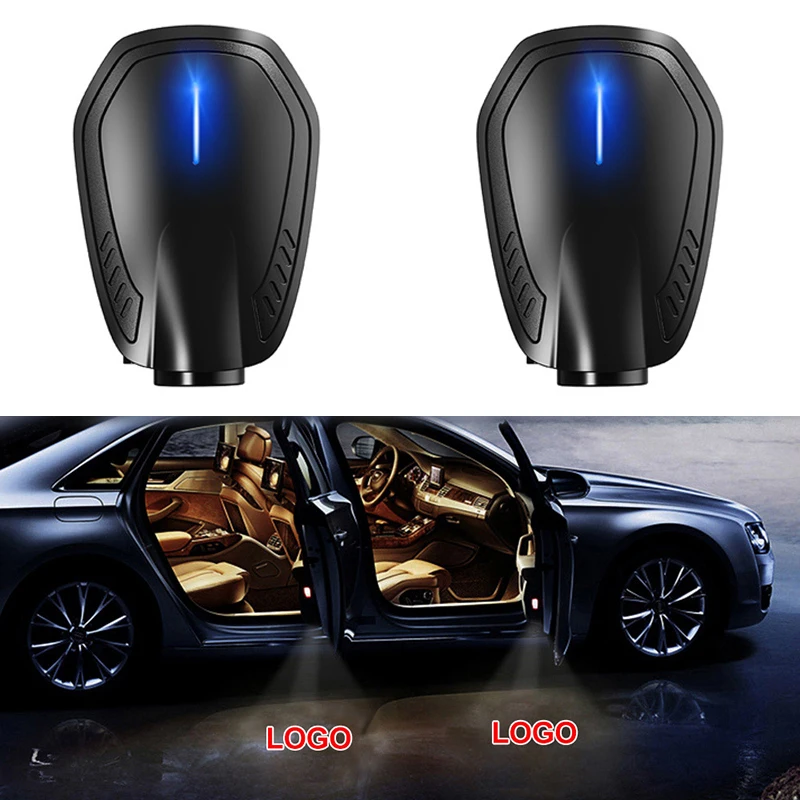 2Pcs Custom Logo Rechargeable Wireless Car Door Welcome Light LED Projector  Lamp