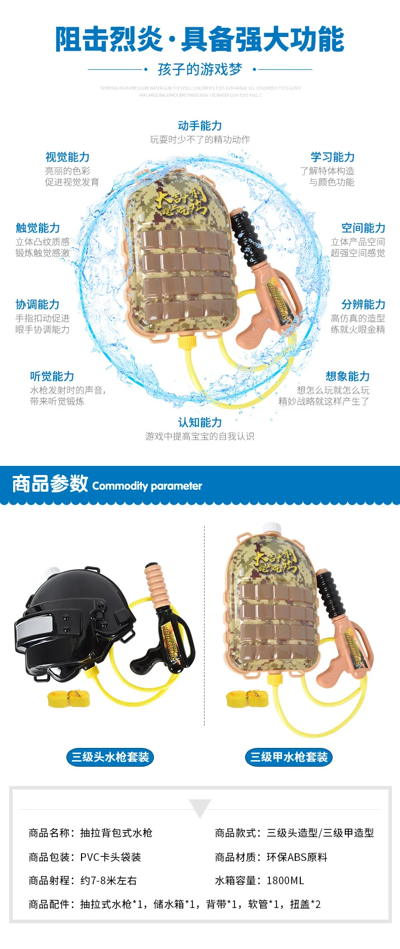 В настоящее время доступны морские BEEKING игрушки для воды курица Стиль Знаменитостей уровень три шлема уровень три водяной Пистолетик с рюкзаком