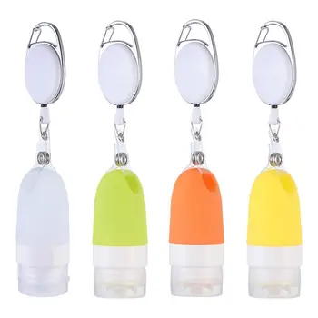 

4pcs Silicone Hanging Sanitizer Bottles Hand Soap Dispensers With Hooks Mist Atomizer Spray Bottles Sanitizer container
