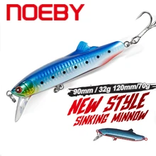 NOEBY – leurre méné rigide coulant pour la pêche en eau salée, appât artificiel idéal pour le lancer longue distance, le bar ou la carpe, 90mm/32g, 120mm/70g