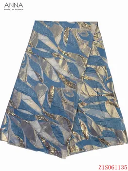 

Anna fashion french design african brocade lace fabric high quality embroidery nigerian tulle lace fabric 5 yards/pcs for sewing