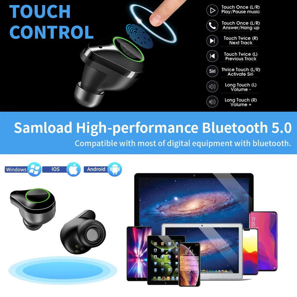 TWS стереонаушники T10 с поддержкой Bluetooth и зарядным футляром|Наушники гарнитуры| |