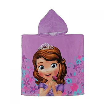 

Sofia the First Poncho de Playa para niños, Color lila tamaño 60x120 cm.