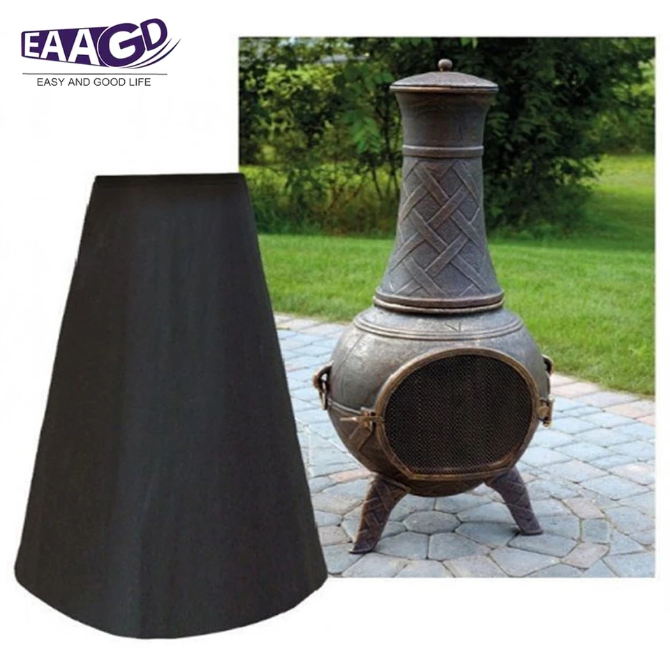 Fire Pit Cover Round Brazier Stove Cover Waterproof Windproof Sun Protection for Outdoors