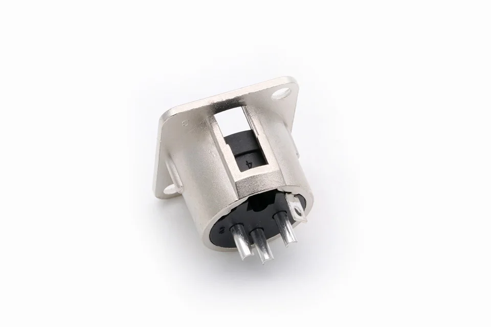 conector de metal para conector de pinos xlr de com conector de microfone soquete de painel