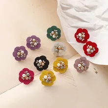 Блестящие боковые новые модные брендовые ювелирные изделия жемчужные цветочные серьги-гвоздики для женщин подарок хрустальные серьги