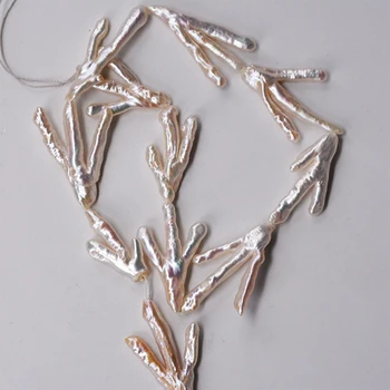 

ICNWAY 15inch Natural Reborn Keshi white Chicken feet Freshwater Pearl 30mm for Silver 925 Jewelry Making Necklace Bracelet