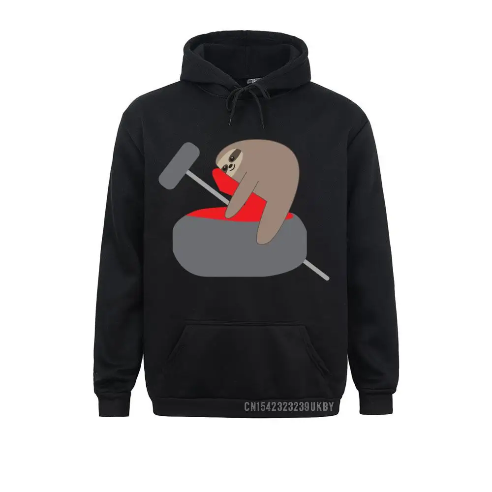 New Arrival Sloth Curling Shirt Funny USA Cute Team Sport Gift__A10505 Long Sleeve Sweatshirts Fall  Hoodies for Students Clothes Casual Sloth Curling Shirt Funny USA Cute Team Sport Gift__A10505black