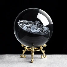 Солнечная система миниатюрные фигурки 3D модель планет Сфера фэн шуй хрустальный шар украшение стола домашний Декор подарок для праздника