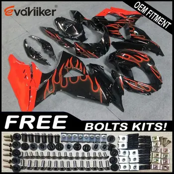 

Custom fairing for GSXR1000 K9 2009-2016 ABS plastic motor Fairing kit Injection mold orange flames+Gifts