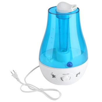 

3L Ultrasonic Humidifier Diffuser LED Light Home Office Room Mist Maker Air Purifier double rotary mist outlets(US Plug)