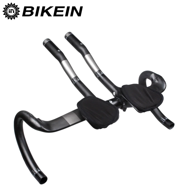 

BIKEIN Highway Road Bicycle Handlebar 440mm+TT Handlebar Trial Race Rest Bent Bar Ultralight Matte Carbon Fibre Bike parts 545g