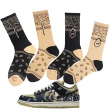 Travis Scott Skate Crew Socks Men Sport Travis Scott Cactus Jack Bandanas Socks Streetwear Hip Hop