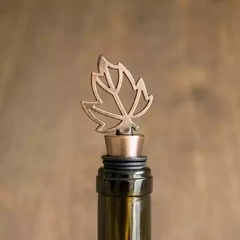 

Autumn Themed Bronze Brass Wine Stopper Bar Party Supplies Wedding&Bridal Shower Favors 5PCS
