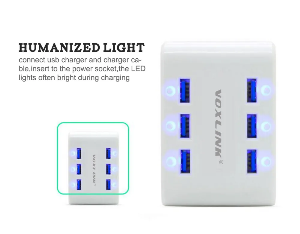 Зарядная Станция VOXLINK на 6 USB портов 24 Вт 4 8 А|Зарядные устройства| |