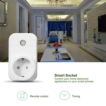 

WiFi Smart Socket APP Remotely Control Timer Switch For Household Appliances Through IOS / Android White(EU Plug)