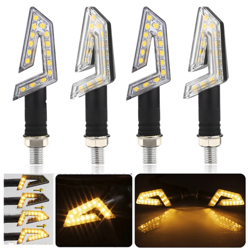 

Универсальные Светодиодные поворотники для мотоциклов, 2/4 шт., 12 В, световой индикатор, мигающие лампы для Honda, Kawasaki, BMW, Yamaha