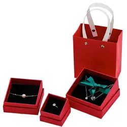 Красное кольцо поле оптовая продажа 100 шт./лот Цепочки и ожерелья упаковка красный маленький подарок сумка 11*6*13 см шкатулка для свадьбы или