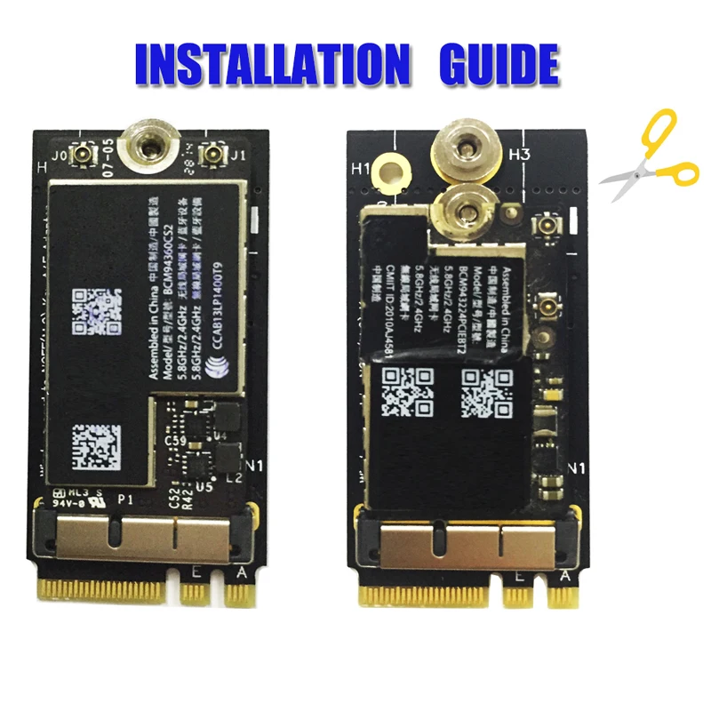WiFi адаптер BCM94360CS2 BCM943224PCIEBT2 12+ 6Pin беспроводная карта для NGFF ключ A/E M2 WiFi карты Wi Fi адаптер сетевая карта для Mac