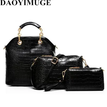 

The new female crocodile lines with three packages in the fashion leisure bag PU single shoulder bag