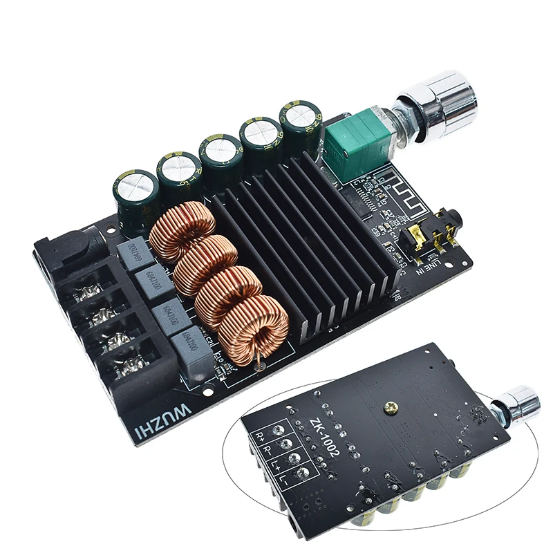 ZK-1002 HIFI 100WX2 TPA3116 Bluetooth 5,0 высокой мощности Цифровой усилитель стерео плата AMP Amplificador домашний кинотеатр