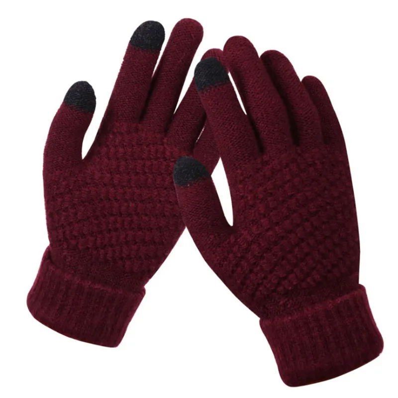 cotton gloves for men Winter Touch Screen Gloves Women Men Warm Skiing Gloves Cashmere Knit Mittens Full Finger Weave Glove Guantes Adult Thick Luvas cold weather work gloves Gloves & Mittens