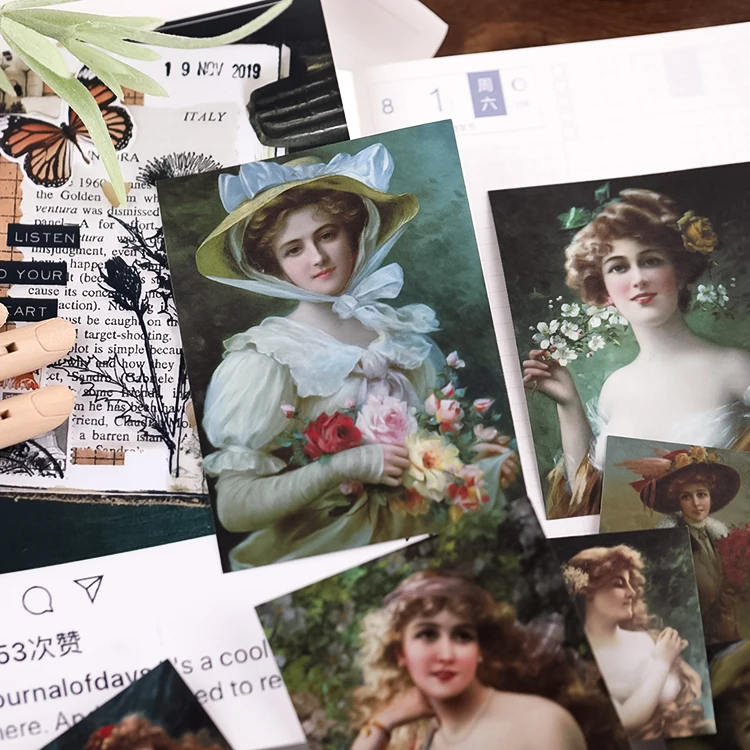 13 шт. винтажная картина маслом Девушка наклейка s рукоделие и скрапбукинг наклейка s детские игрушки декоративная наклейка на книгу DIY канцелярские принадлежности