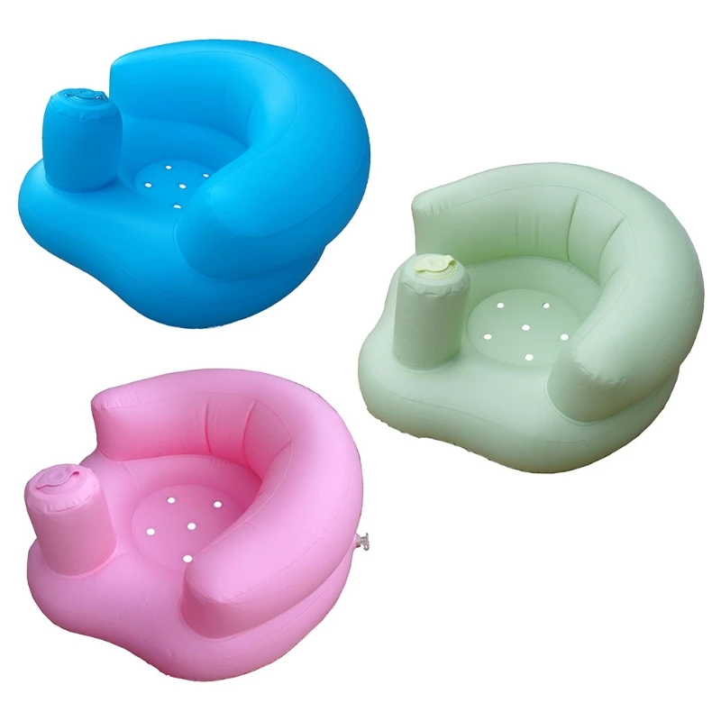

Portable Baby Learning Seat Inflatable Bath Chair PVC Sofa Shower Stool for Playing Eating Bathing Lounging