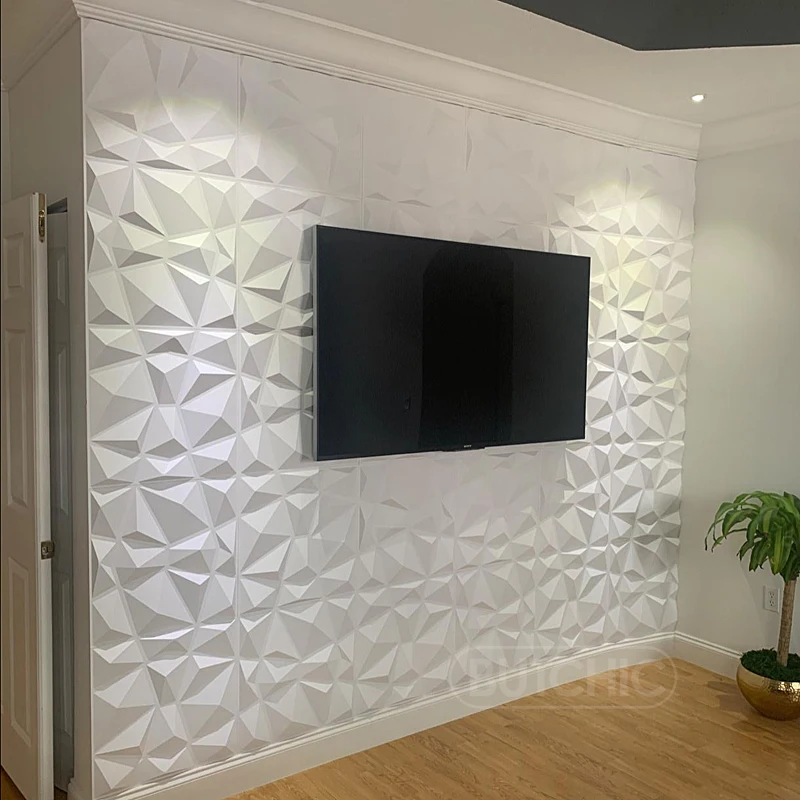 Description Picture 6 of item30x30cm 12 Pcs Decorative 3D Wall Panels in Diamond Design Matt black Wallpaper Mural Tile-Panel-Mold 90s aesthetic room decor