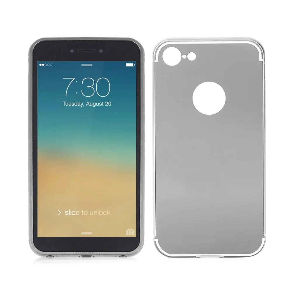 Металл с эффектом зеркала покрытие чехол для Iphone6 6S 6S Plus 6Plus металлическая рамка твердая Защита задняя крышка мобильный чехол для телефона